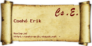 Csehó Erik névjegykártya